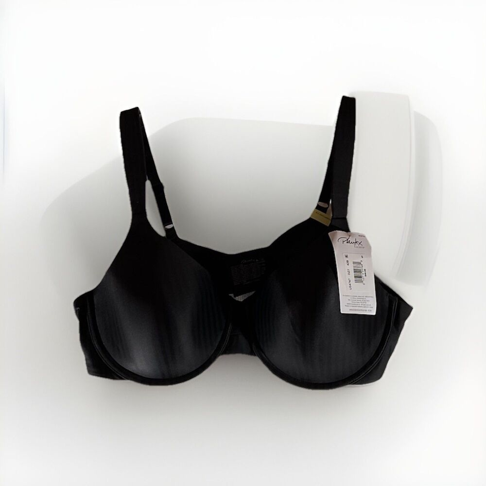 New Playtex Secrets Bra Perfectly Smooth UW Black US4747 Size 42B Striped Nice - Picture 2 of 8